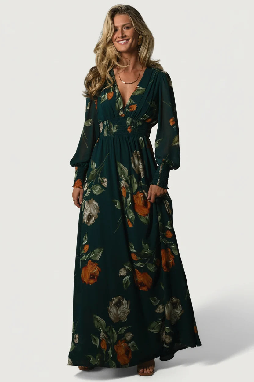 Olivia Maxi Dress | Deep Topaz Floral Main image