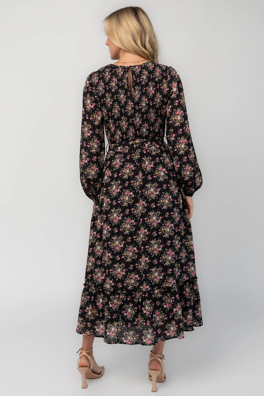 Idalia Midi Dress | Black Floral