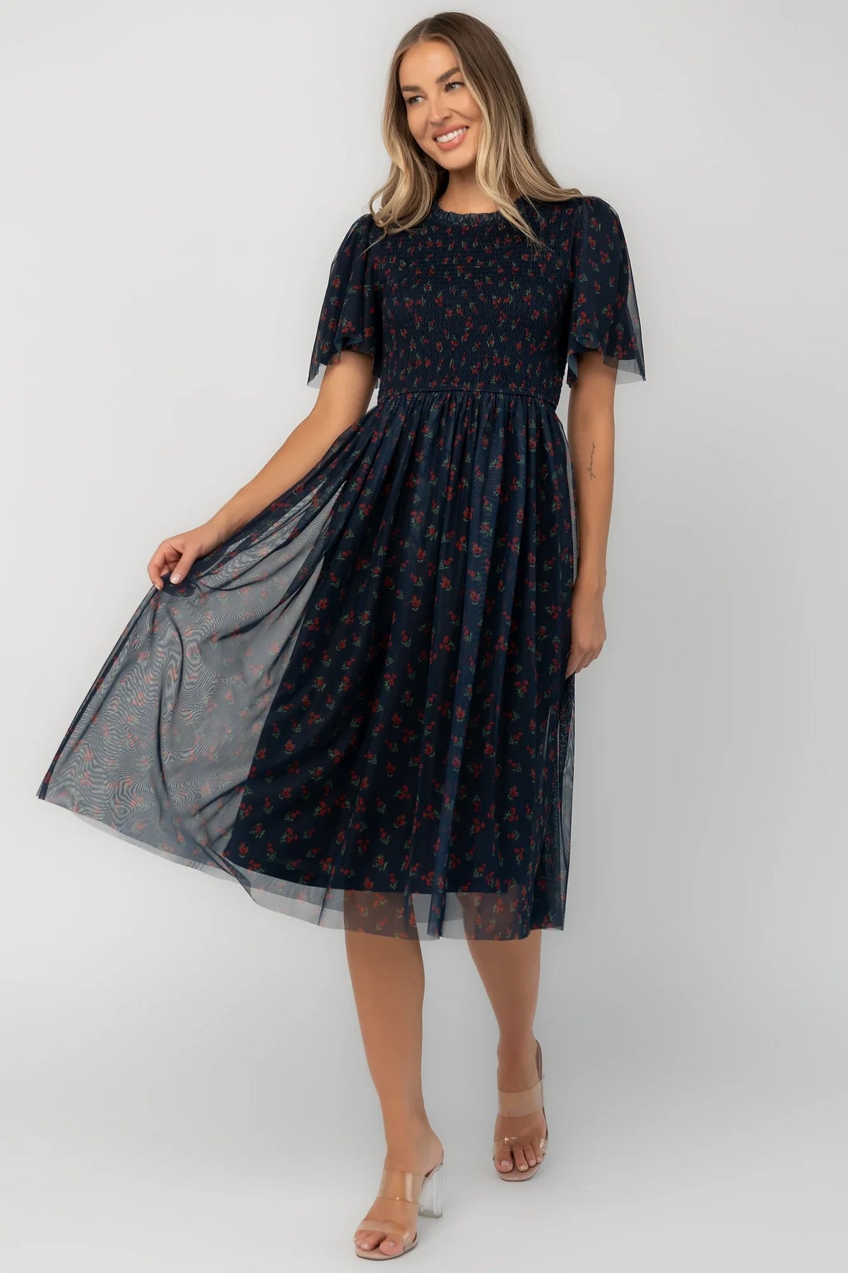 Embry Midi Dress | Navy Floral Main image