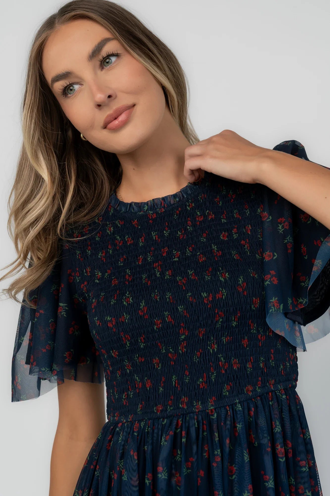 Embry Midi Dress | Navy Floral Secondary image