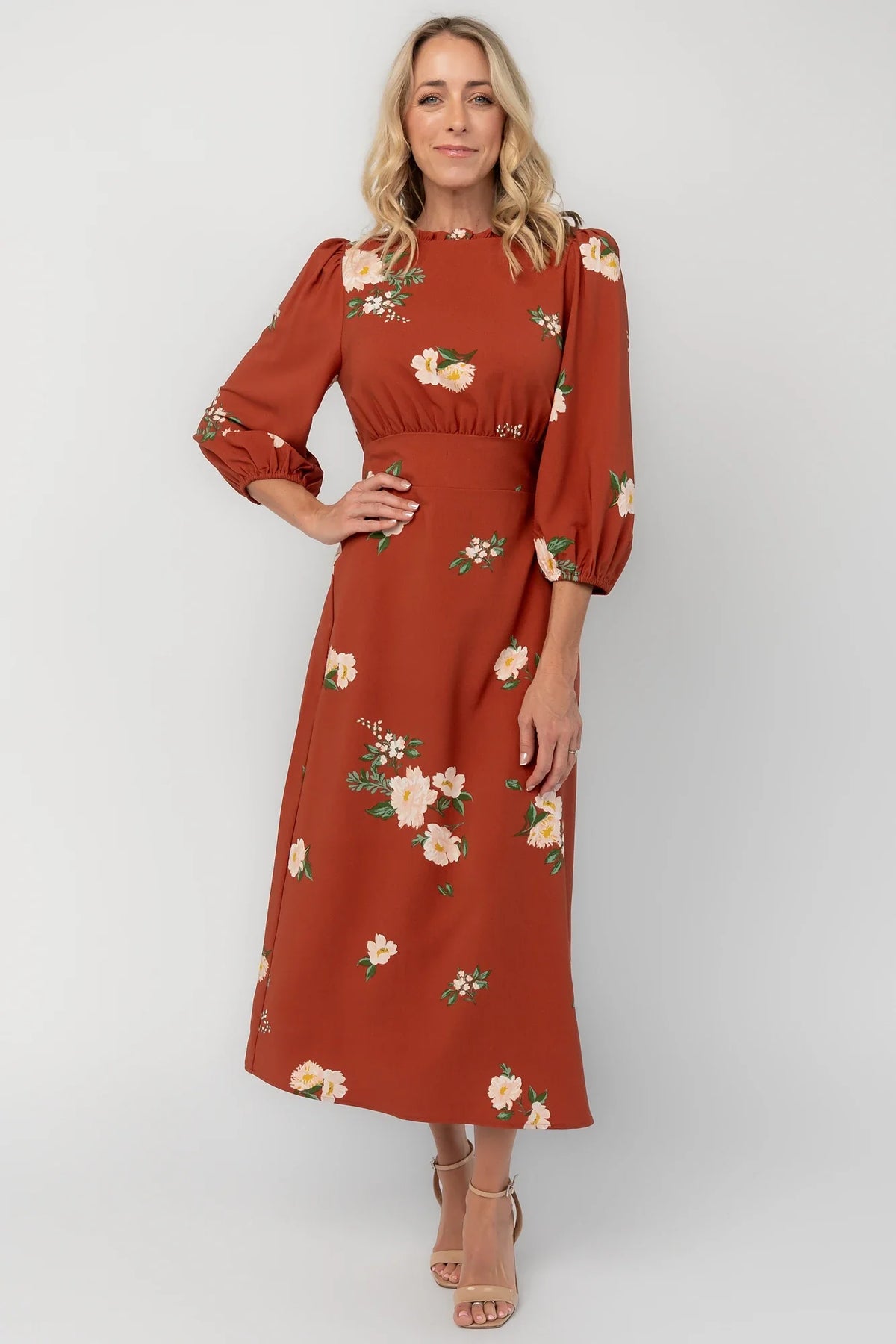 Karalie Maxi Dress | Terracotta Floral Main image