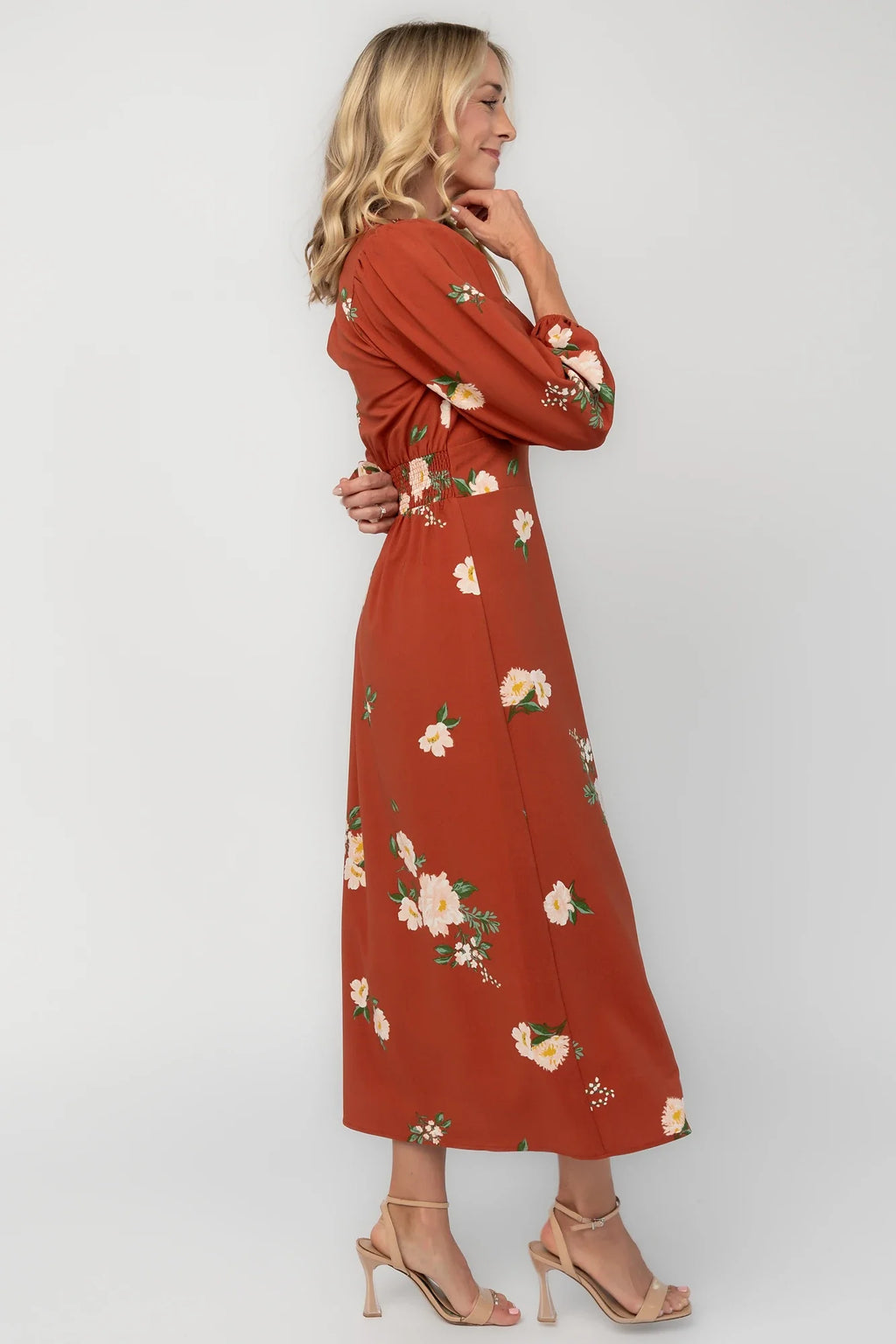 Karalie Maxi Dress | Terracotta Floral