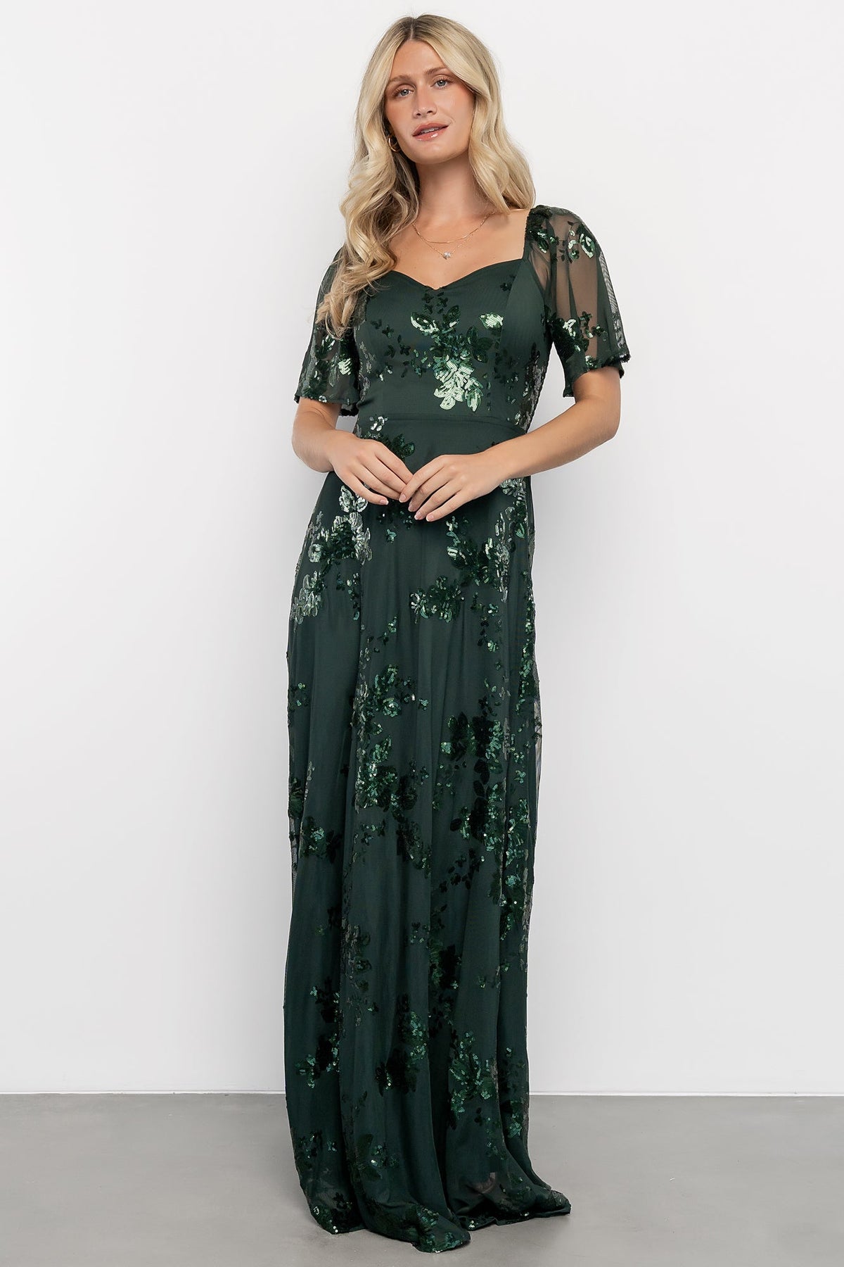 Karina Sequin Maxi Dress | Dark Green Main image