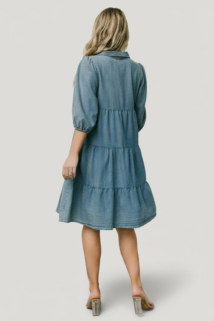 Sari Babydoll Dress | Chambray