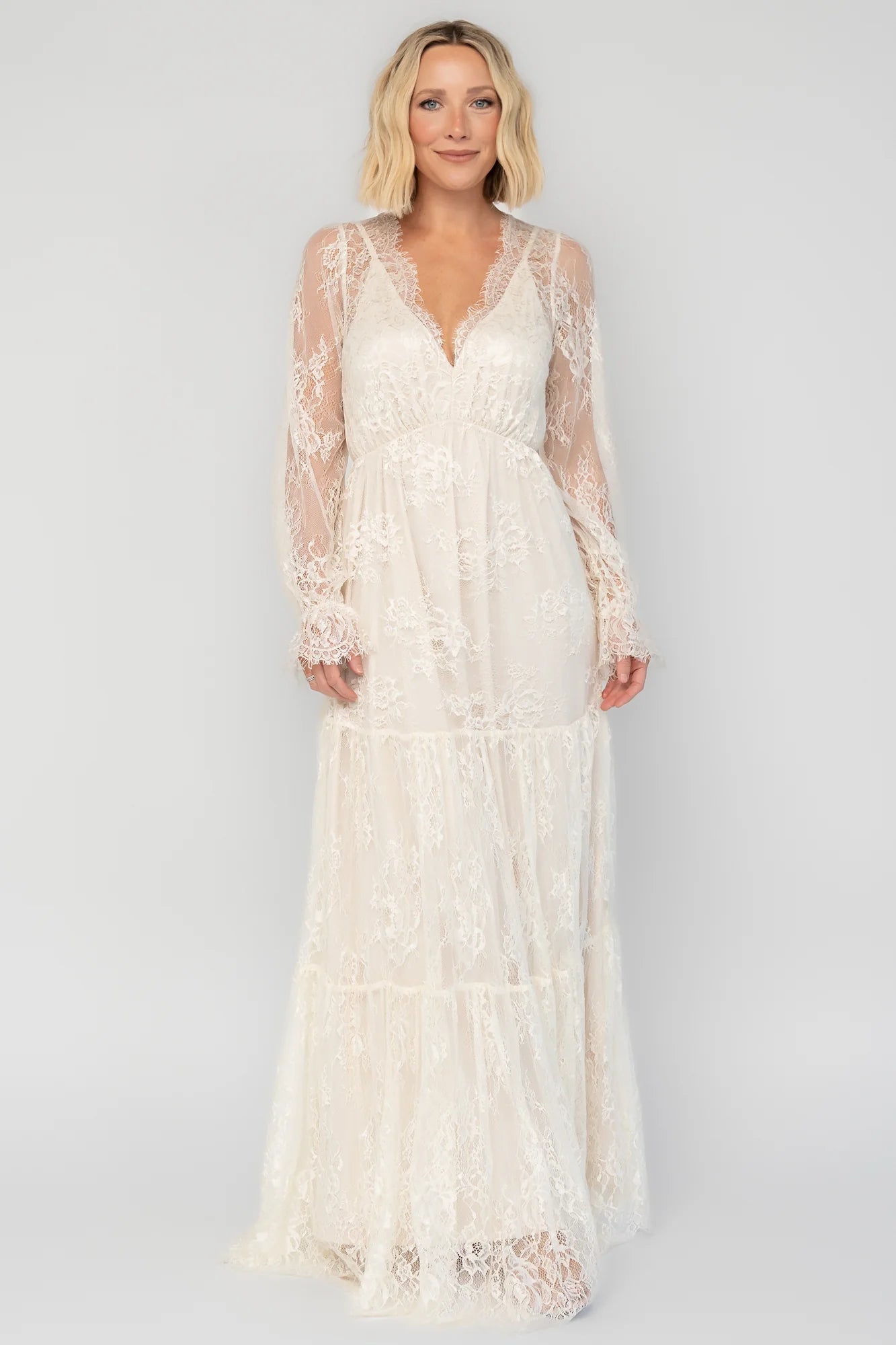 Gloria Lace Maxi Dress | Vintage Cream Secondary image