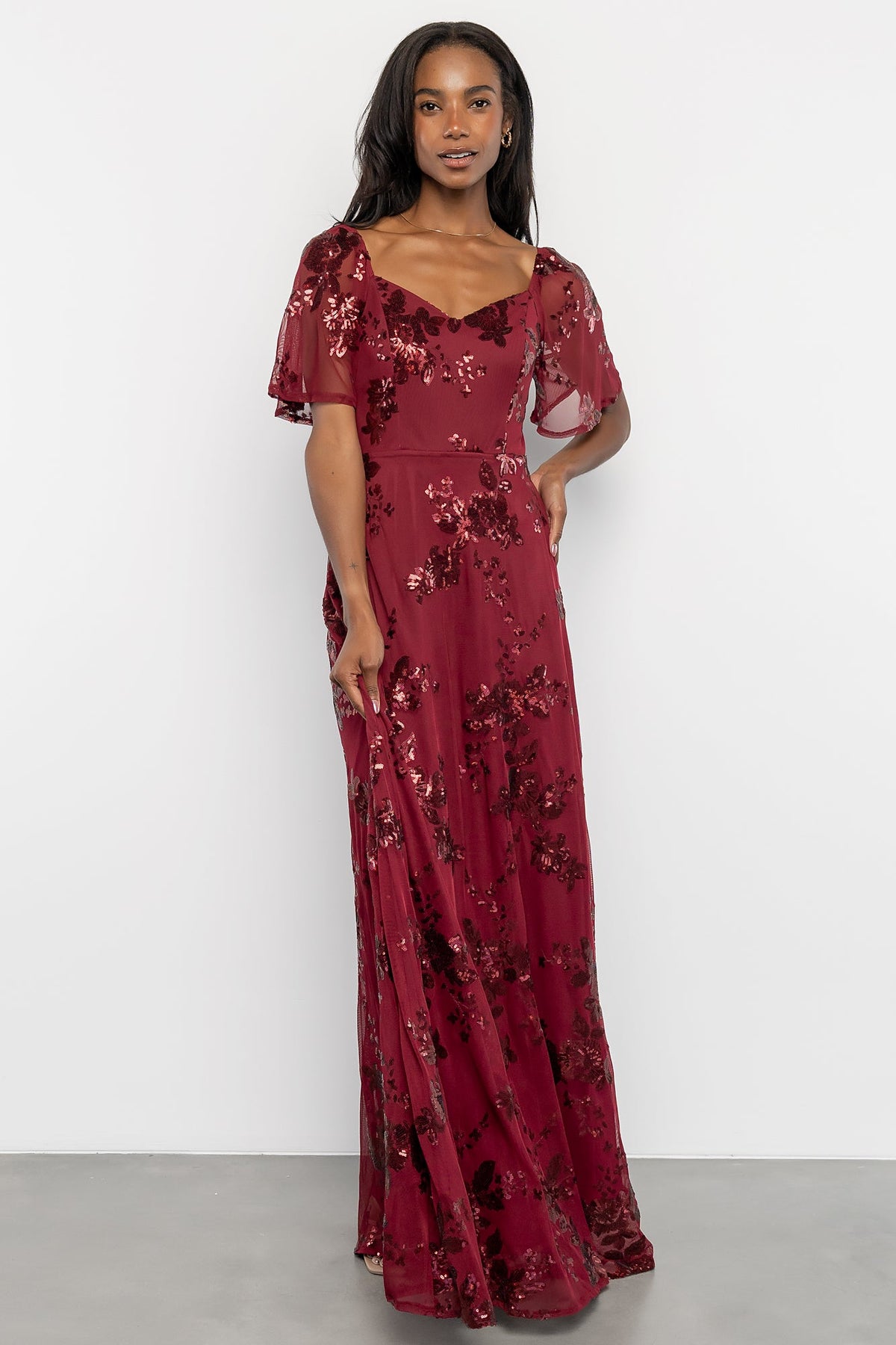 Karina Sequin Maxi Dress | Wine Main image