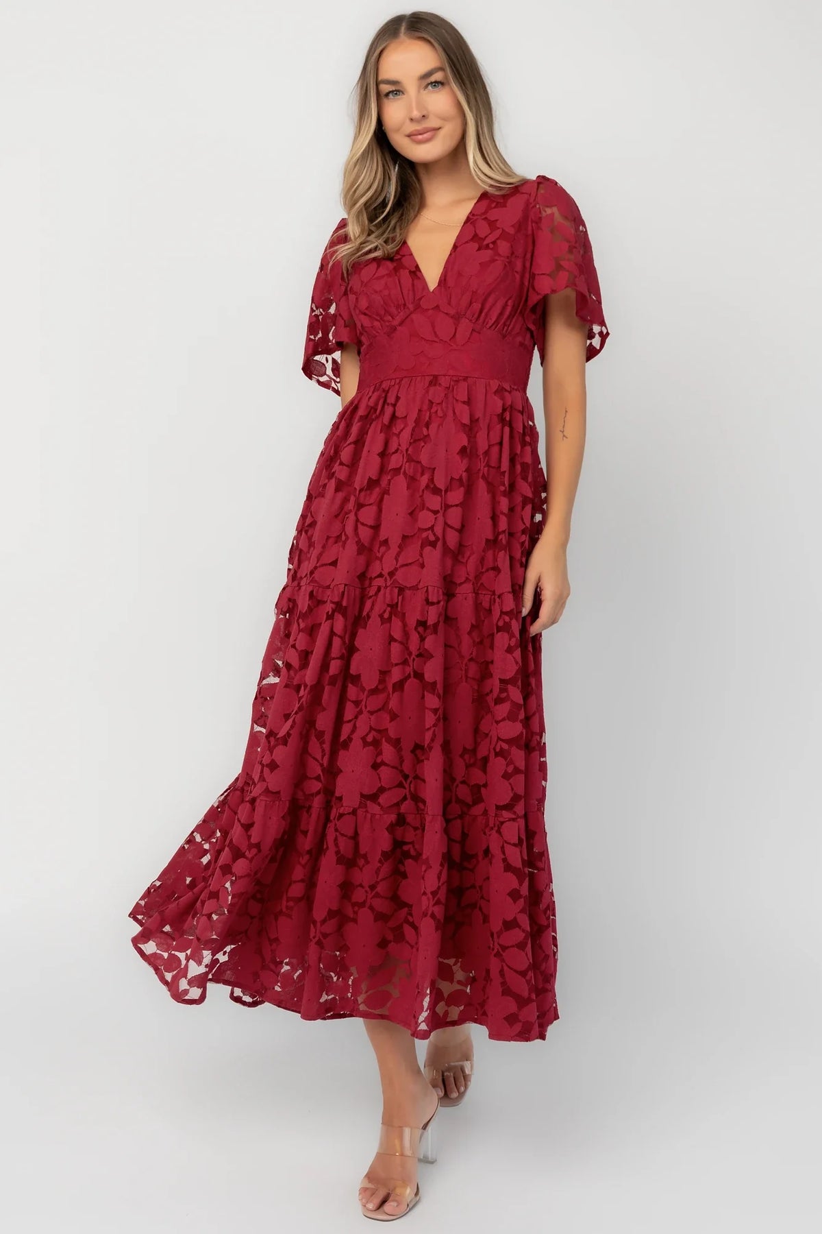 Samara Midi Dress | Cranberry Main image