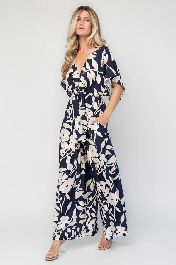 Thalassa Jumpsuit | Navy + Ivory Floral