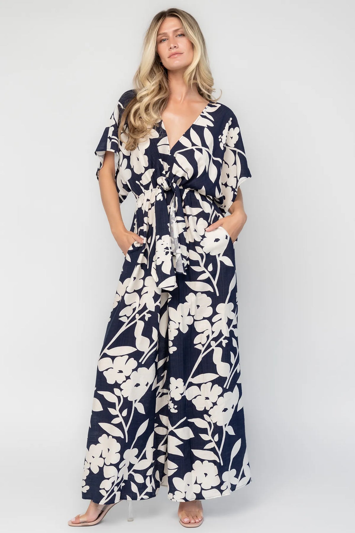 Thalassa Jumpsuit | Navy + Ivory Floral Main image