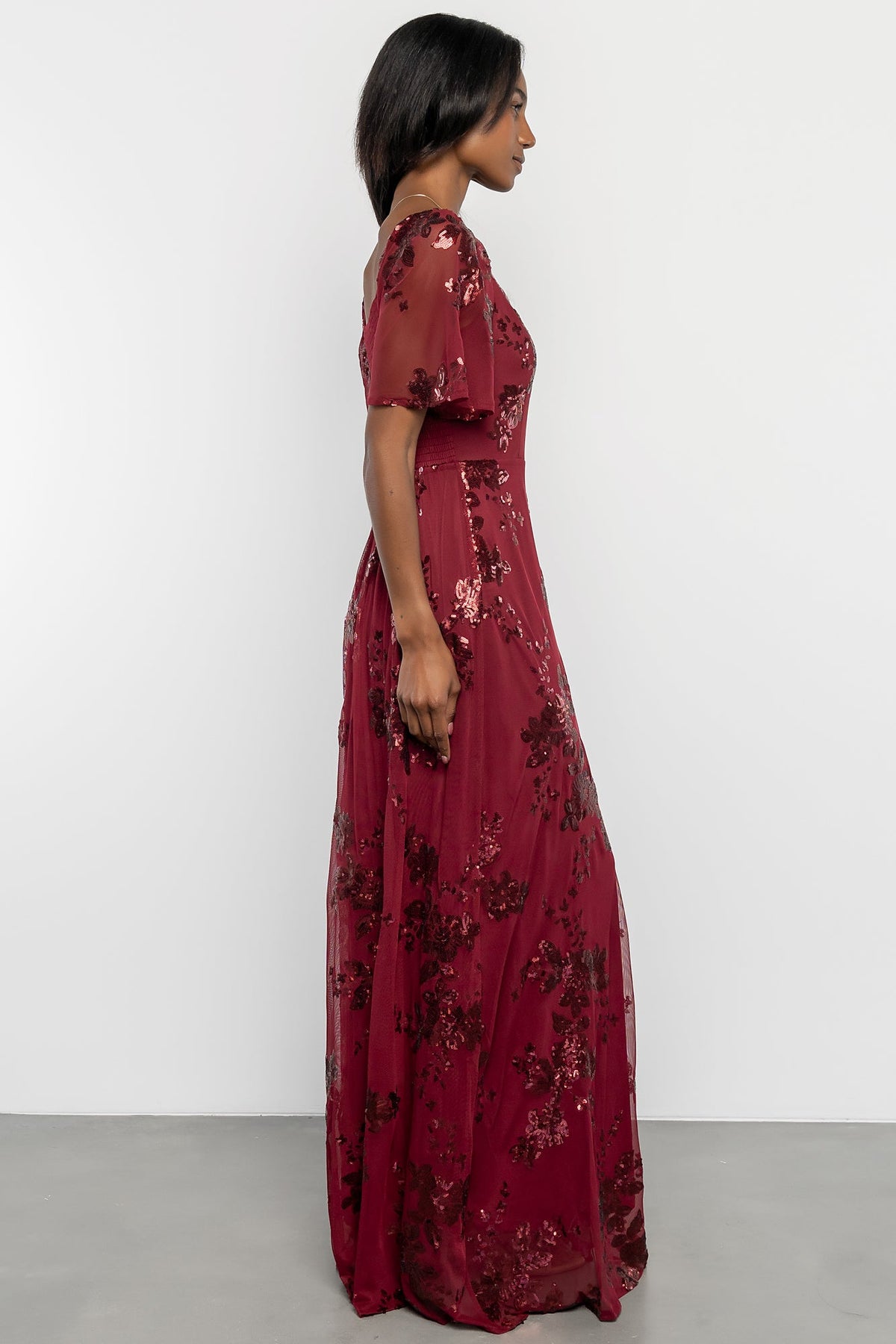 Karina Sequin Maxi Dress | Wine