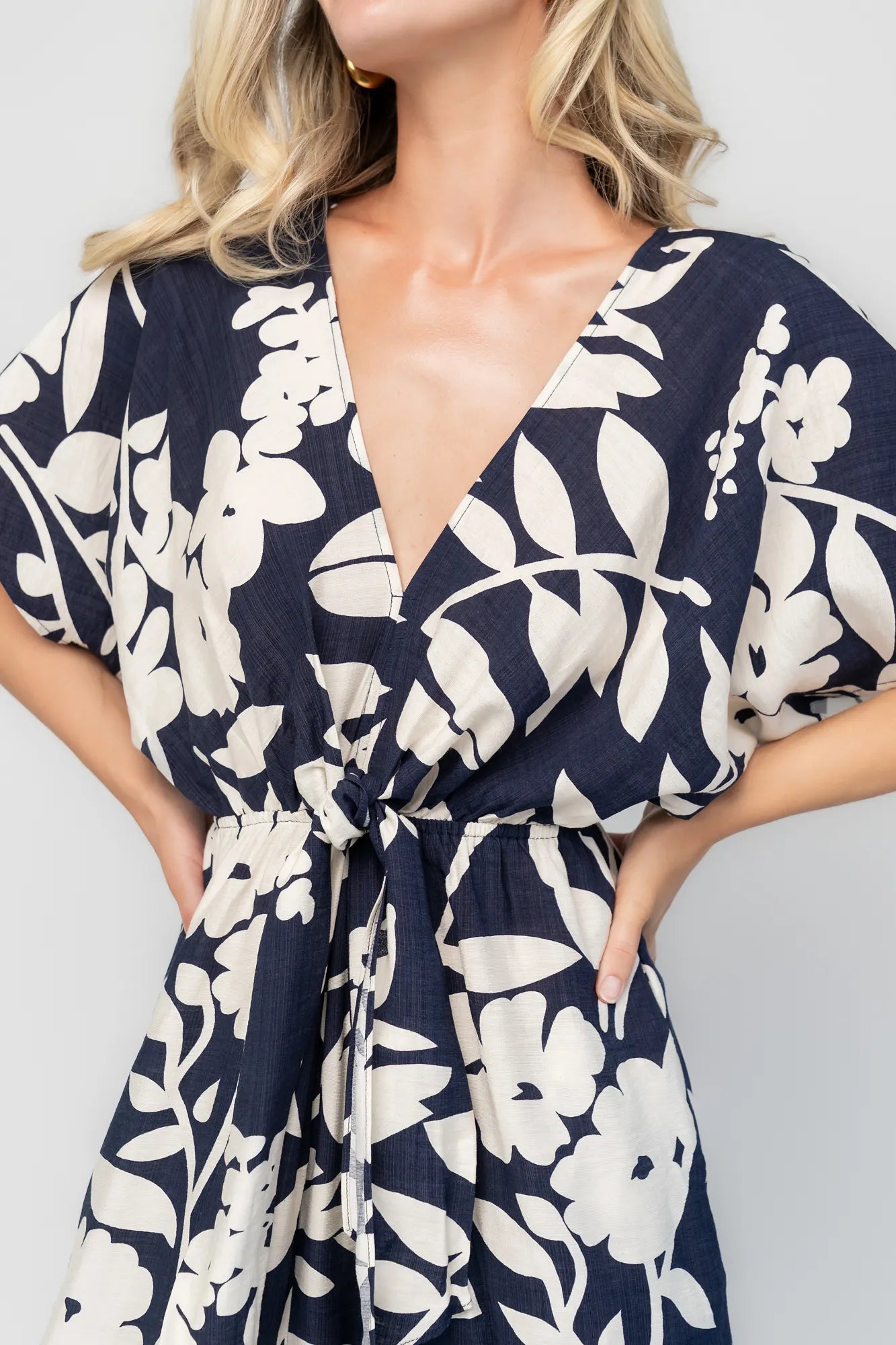 Thalassa Jumpsuit | Navy + Ivory Floral Secondary image
