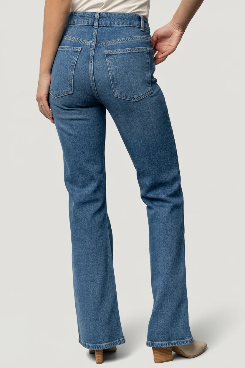 Michel High Rise Bootcut Jeans | Mid Wash