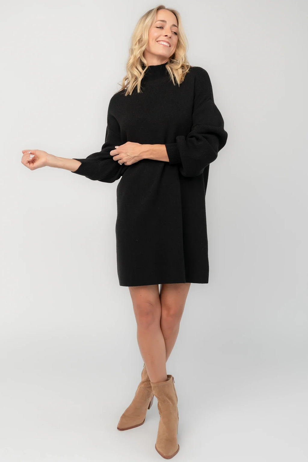 Harlow Sweater Dress | Black
