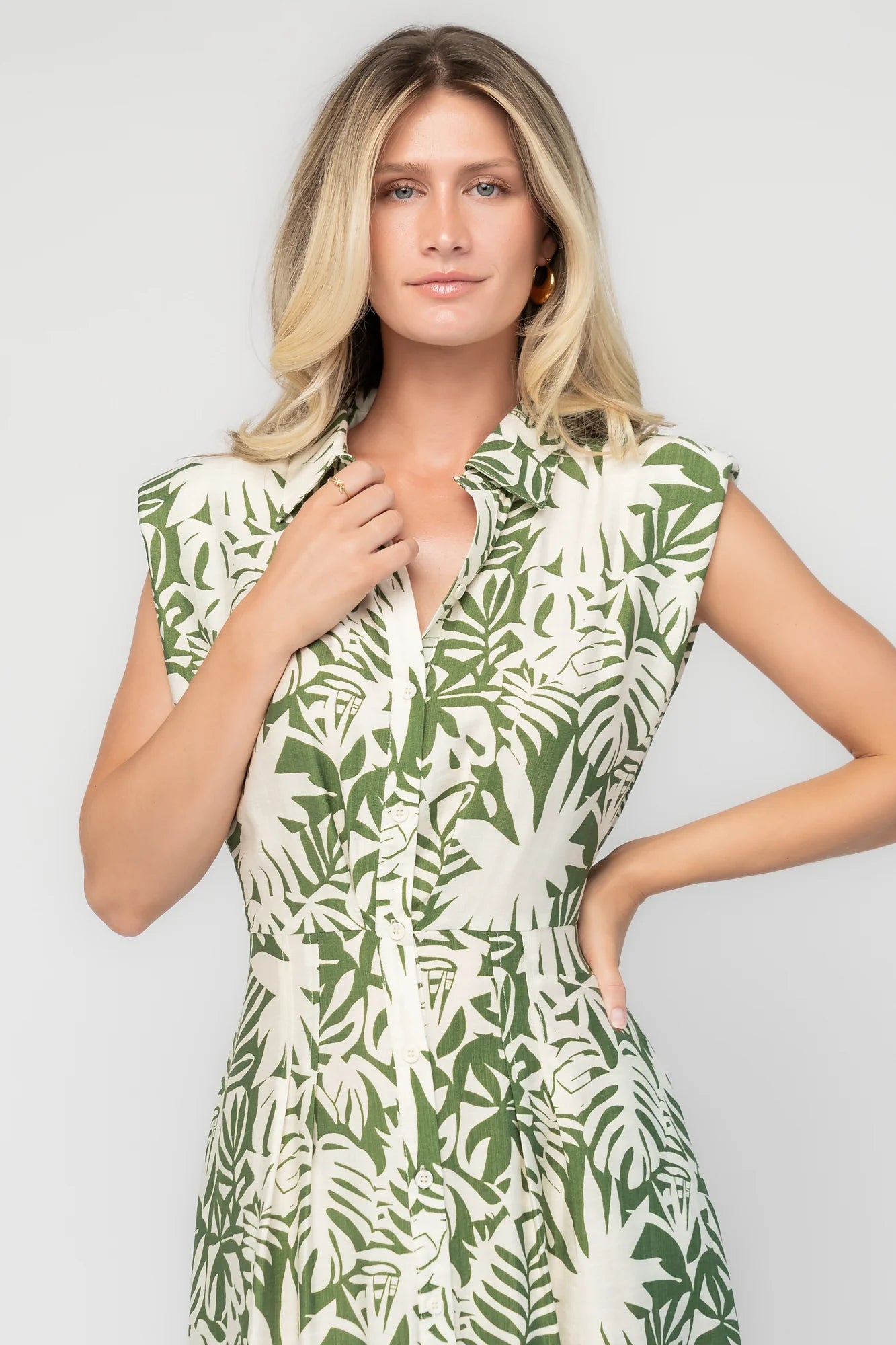 Isolde Midi Dress | Ivory + Olive Floral Secondary image