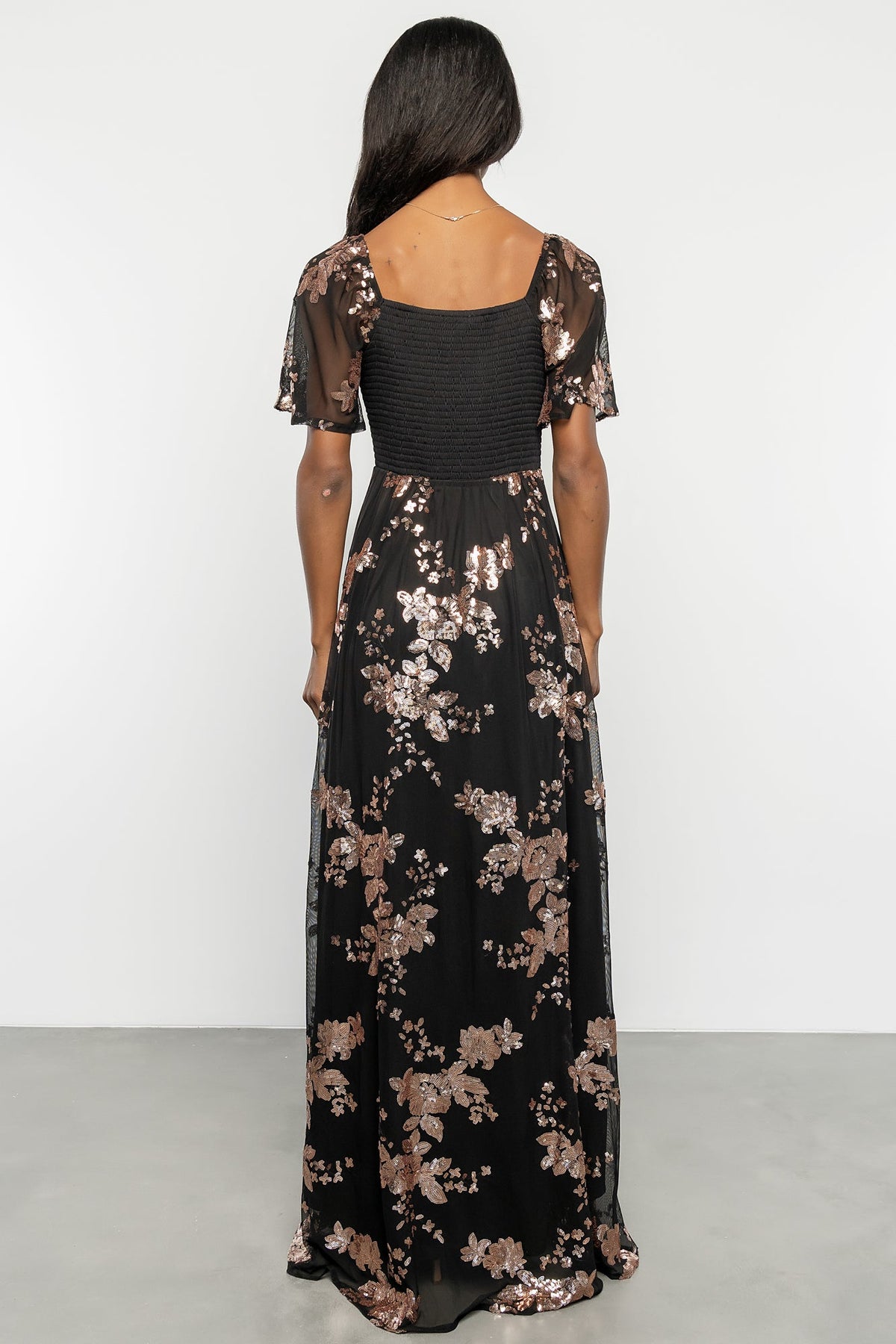 Karina Sequin Maxi Dress | Black + Gold