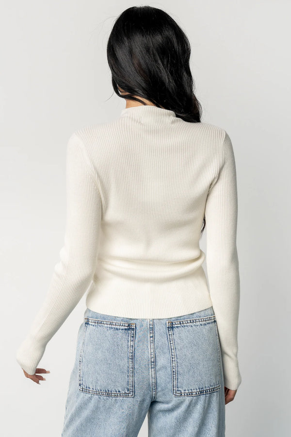 Ilsa Ribbed Sweater Top | Ivory