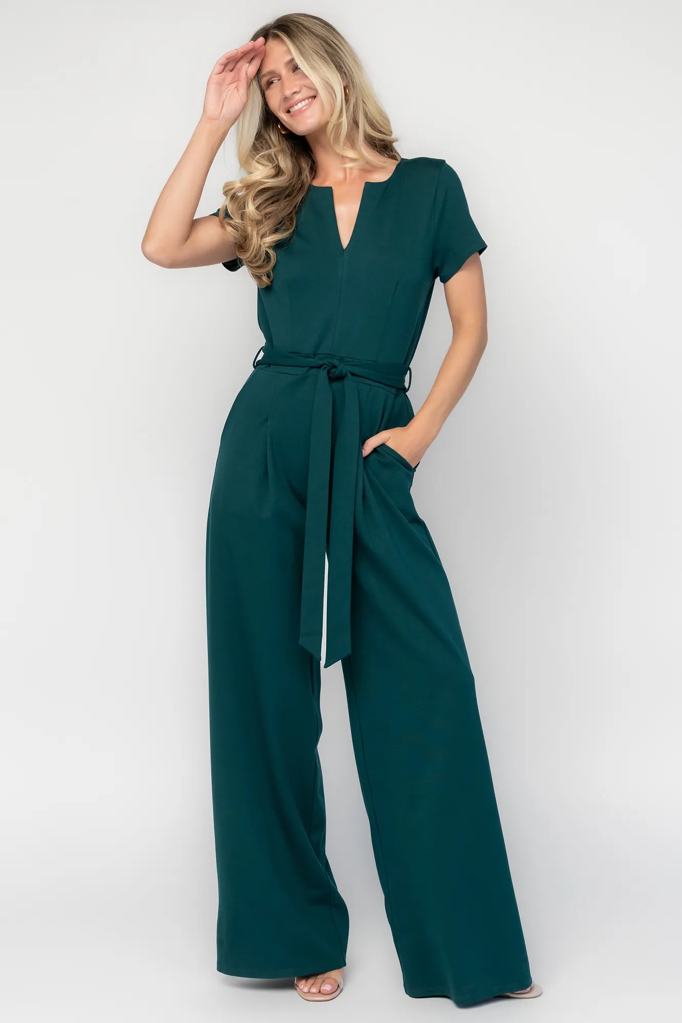 Winthrop Jumpsuit | Deep Jade Secondary image