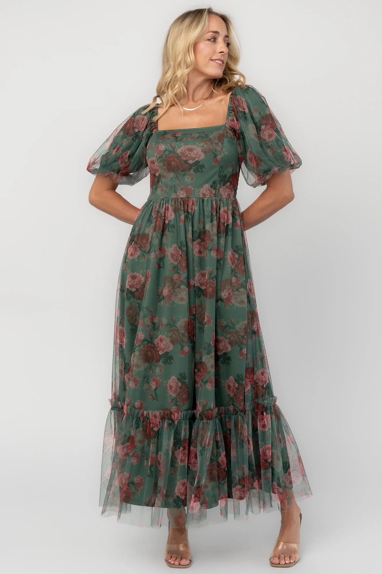 Emmeline Midi Dress | Green Floral Secondary image