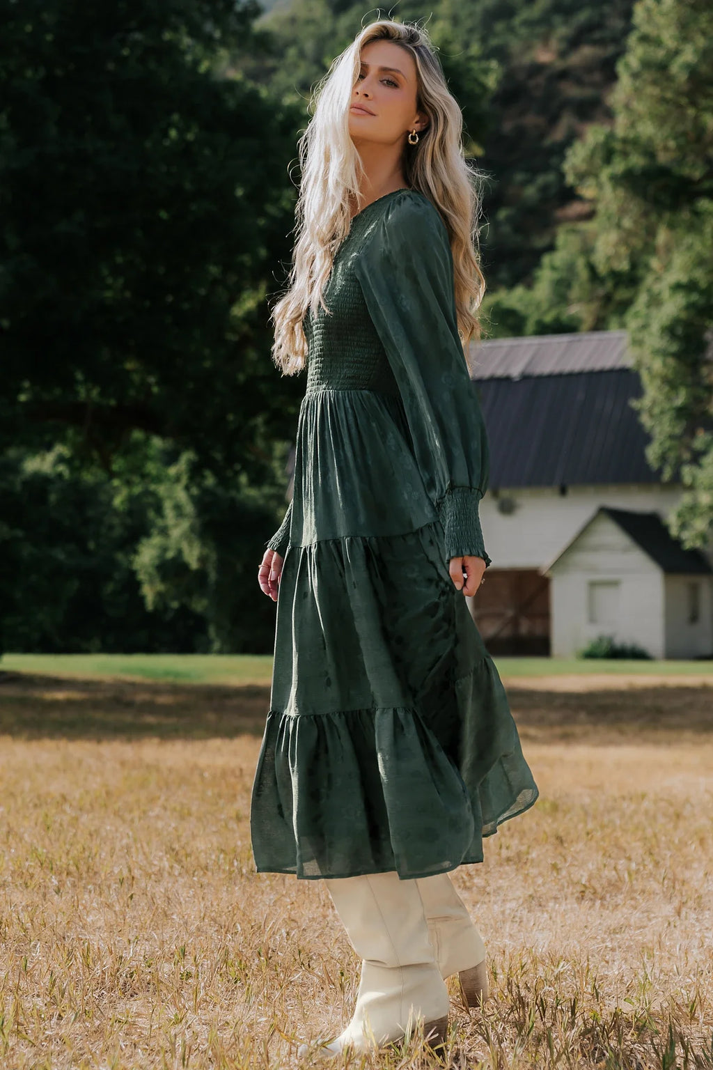 Stockholm Smocked Dress | Dark Green