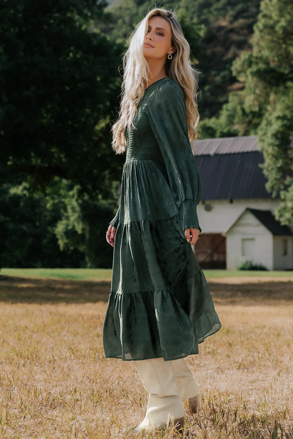 Stockholm Smocked Dress | Dark Green