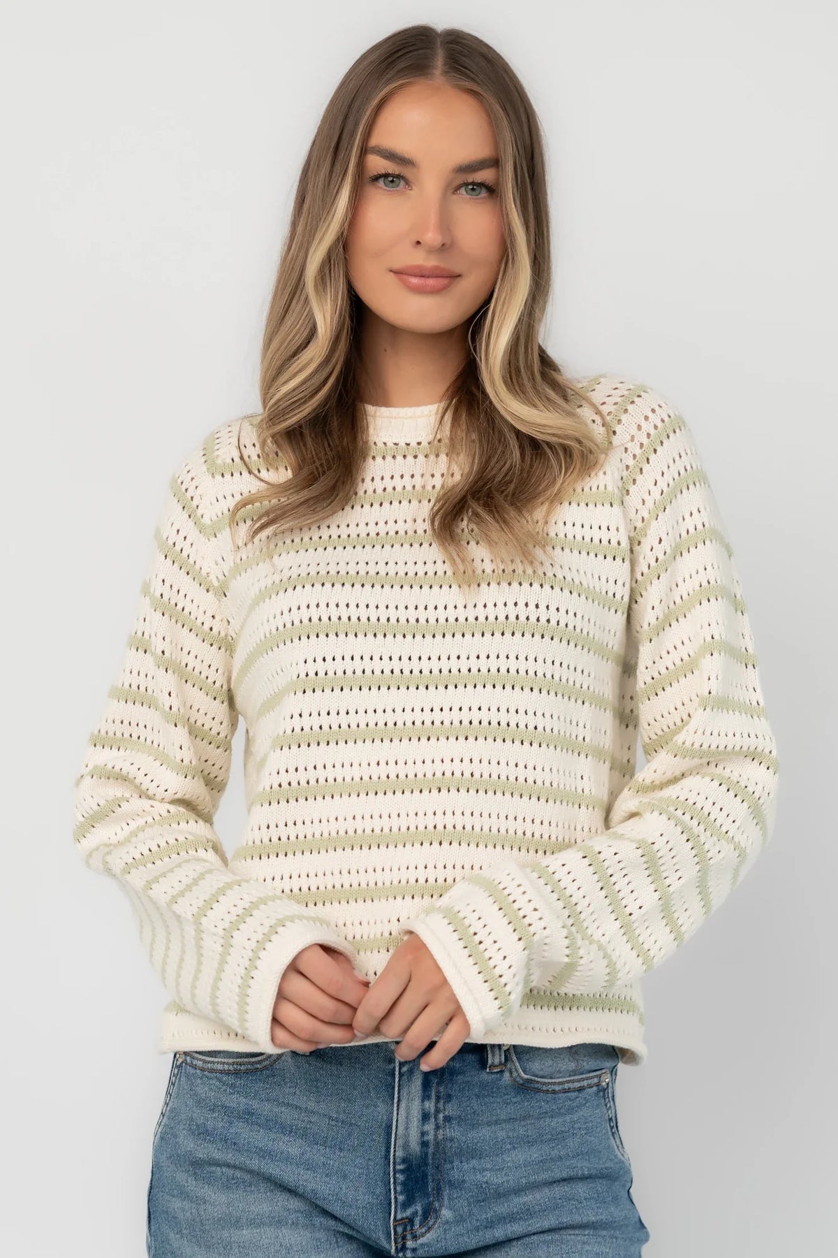 Calluna Sweater | Cream + Sage Main image