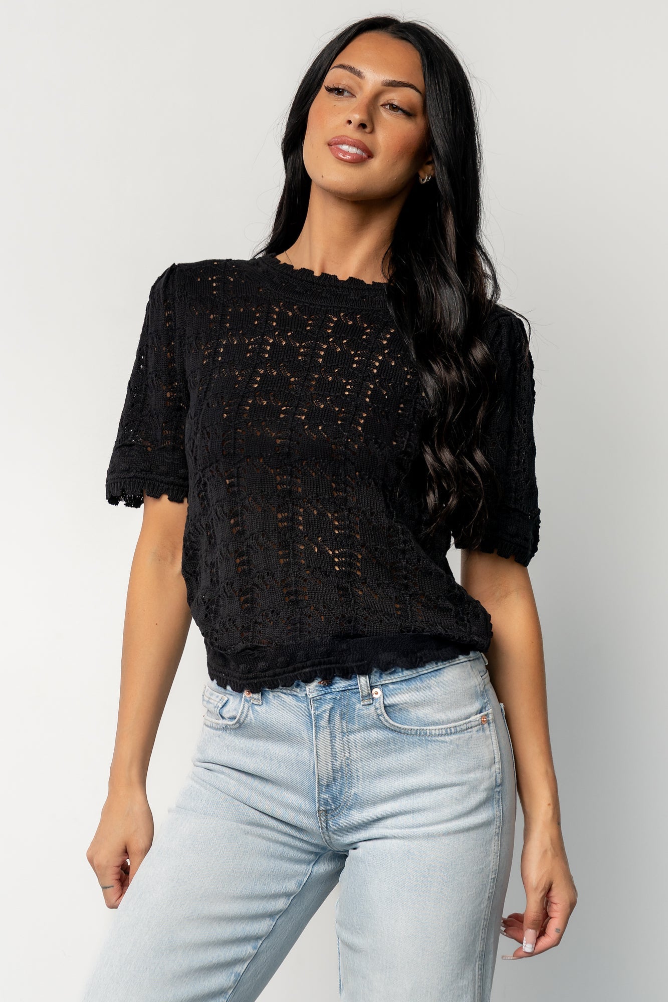 Serenity Knit Sweater Top | Black Secondary image