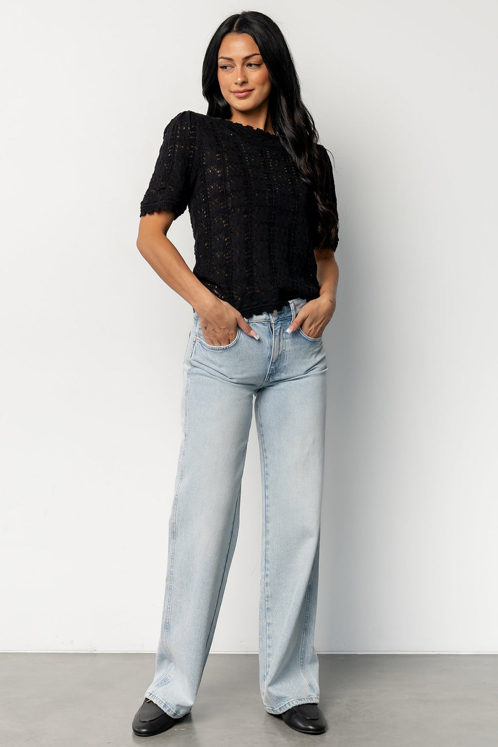 Serenity Knit Sweater Top | Black