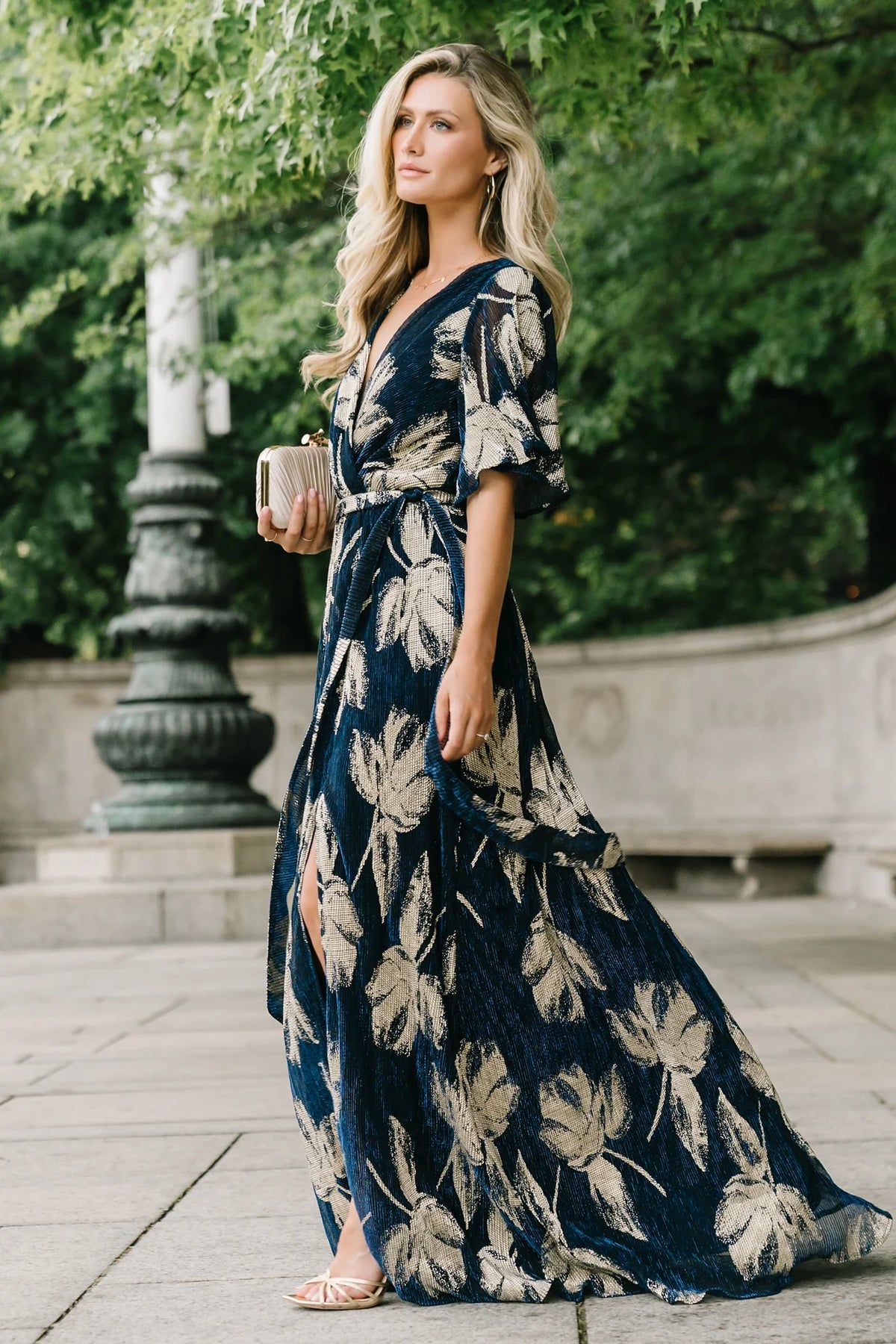 Rachel Maxi Dress | Navy + Gold