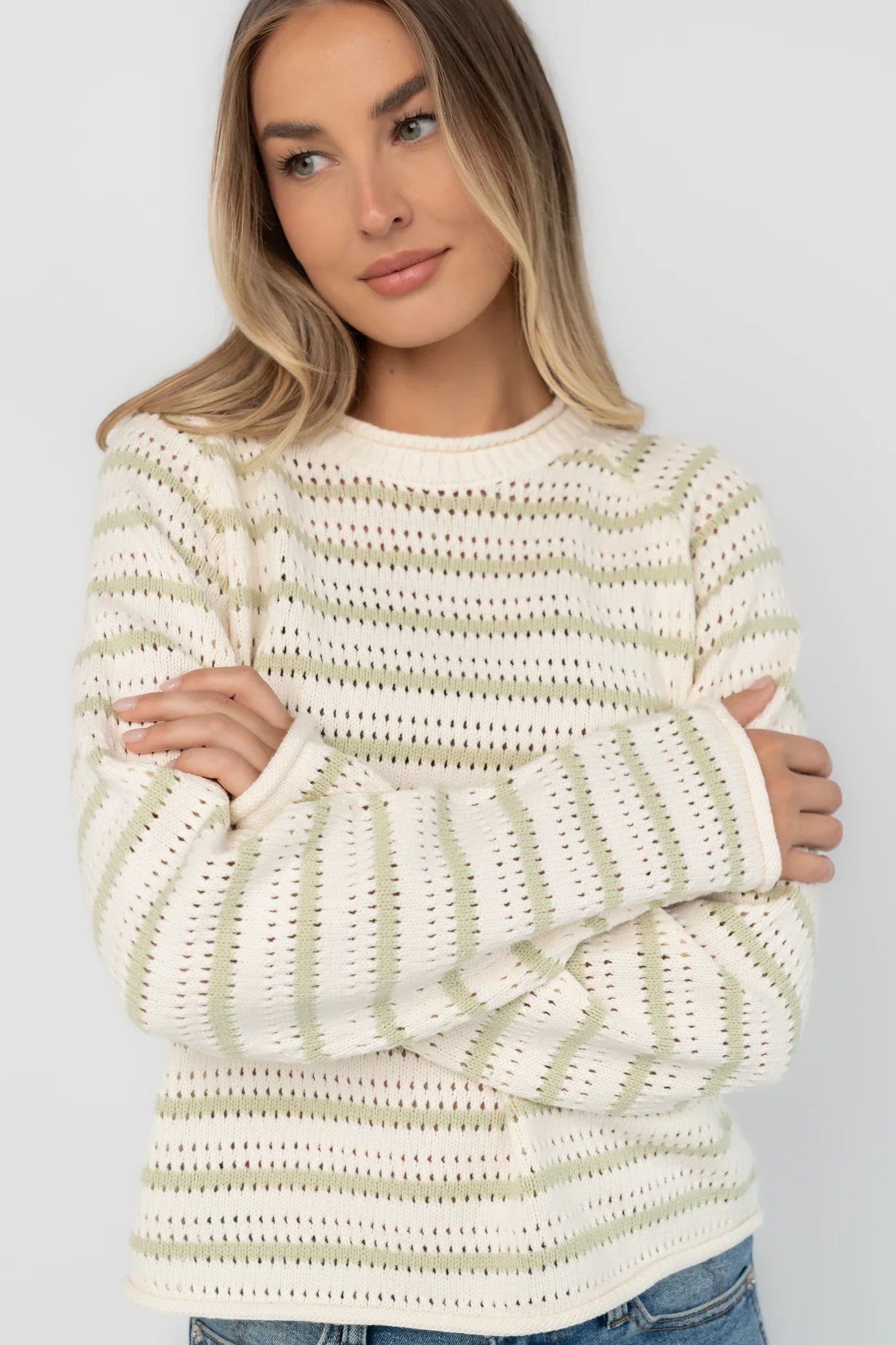 Calluna Sweater | Cream + Sage Secondary image