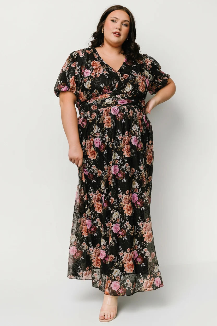Ardley Maxi Dress | Black Multi Floral Main image