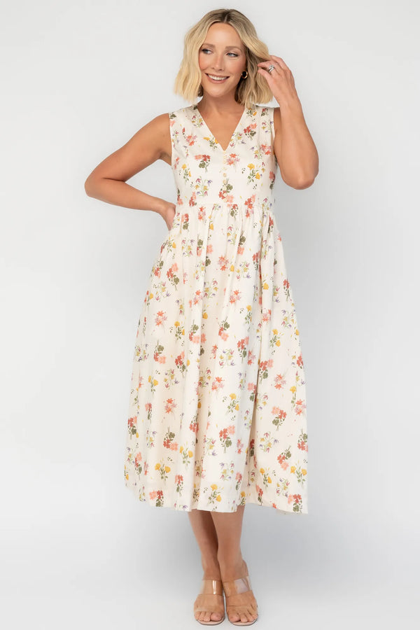 Whitmore Midi Dress | Cream Multi Floral