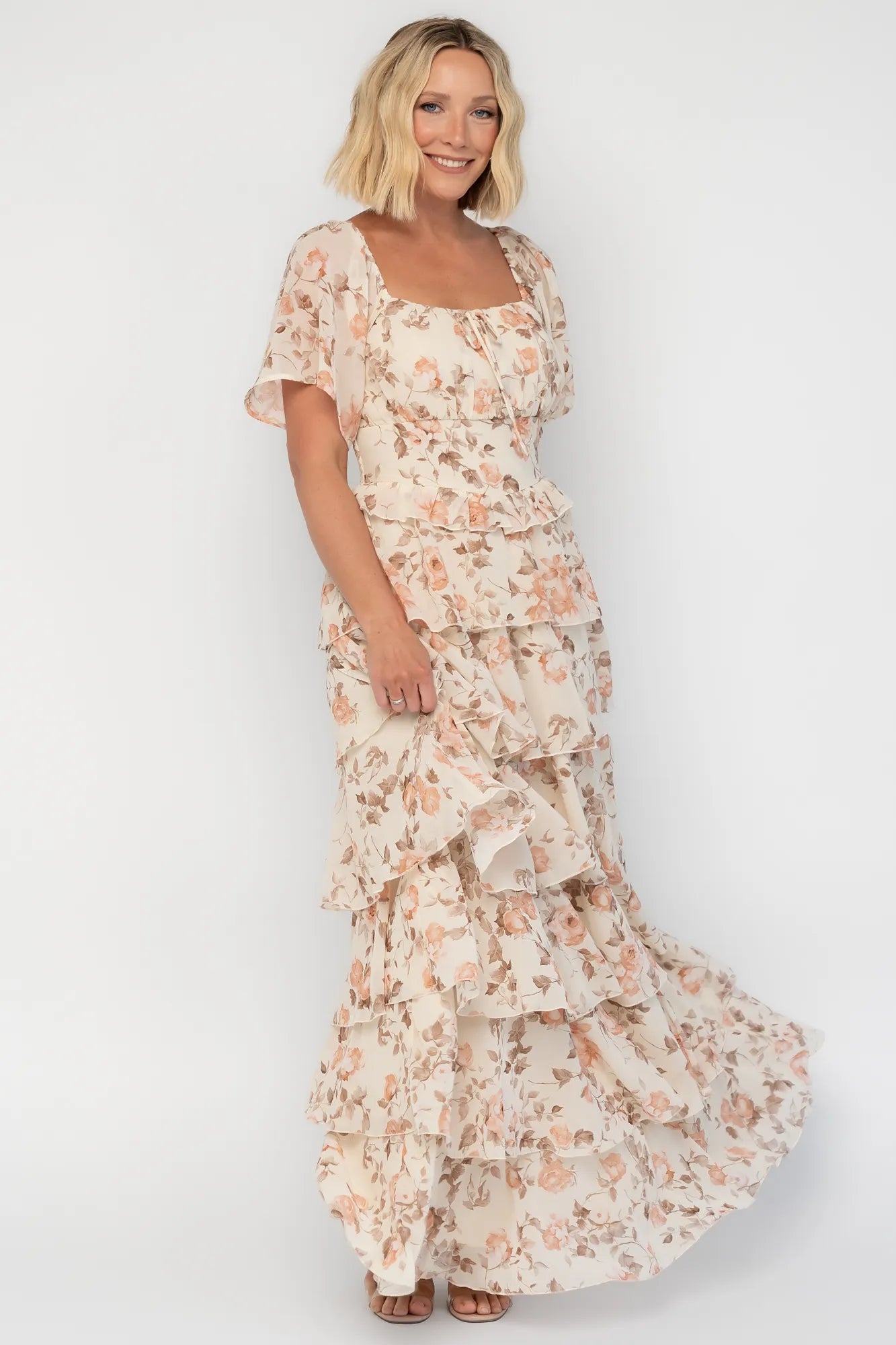 Bliss Tiered Maxi Dress | Vintage Cream Floral Secondary image