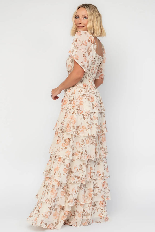 Bliss Tiered Maxi Dress | Vintage Cream Floral