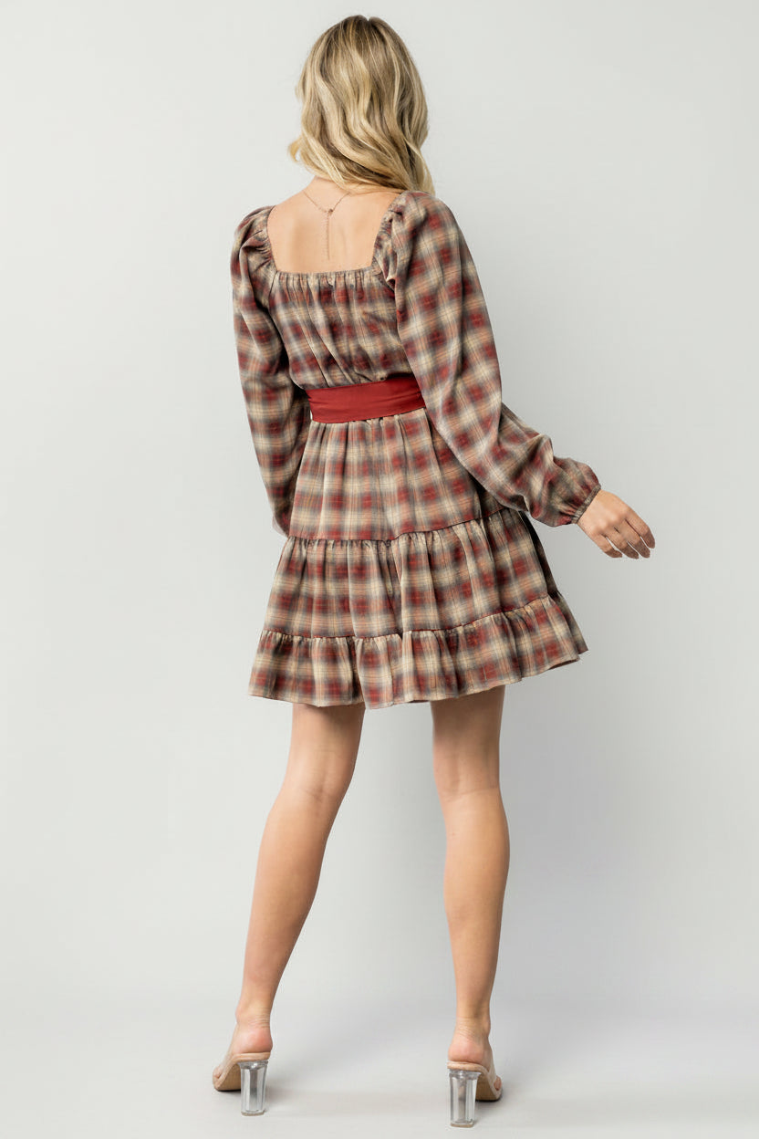 Stina Short Dress | Plaid Multi