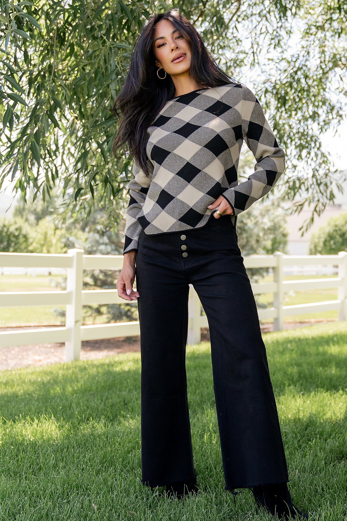 Linnea Sweater | Black + Natural Main image