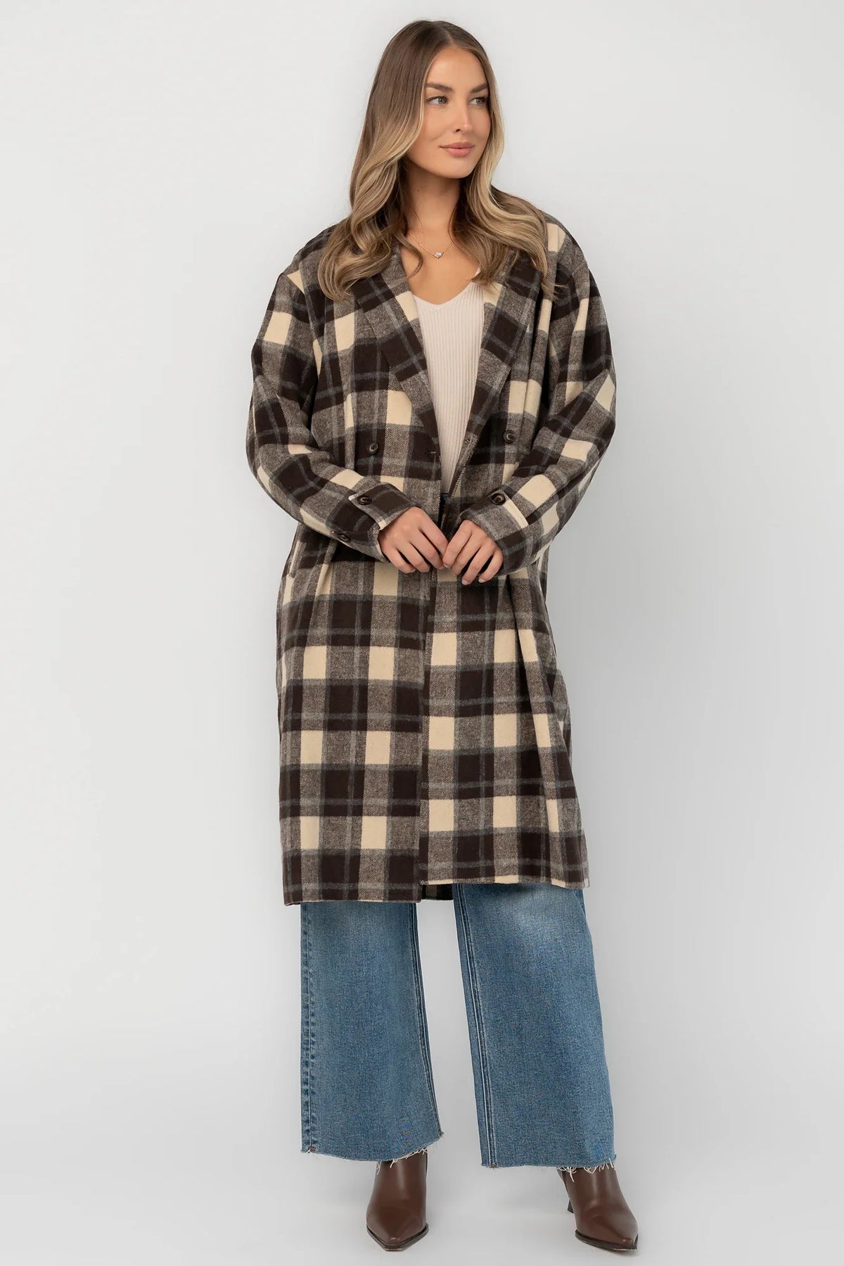 Eira Coat | Brown Plaid