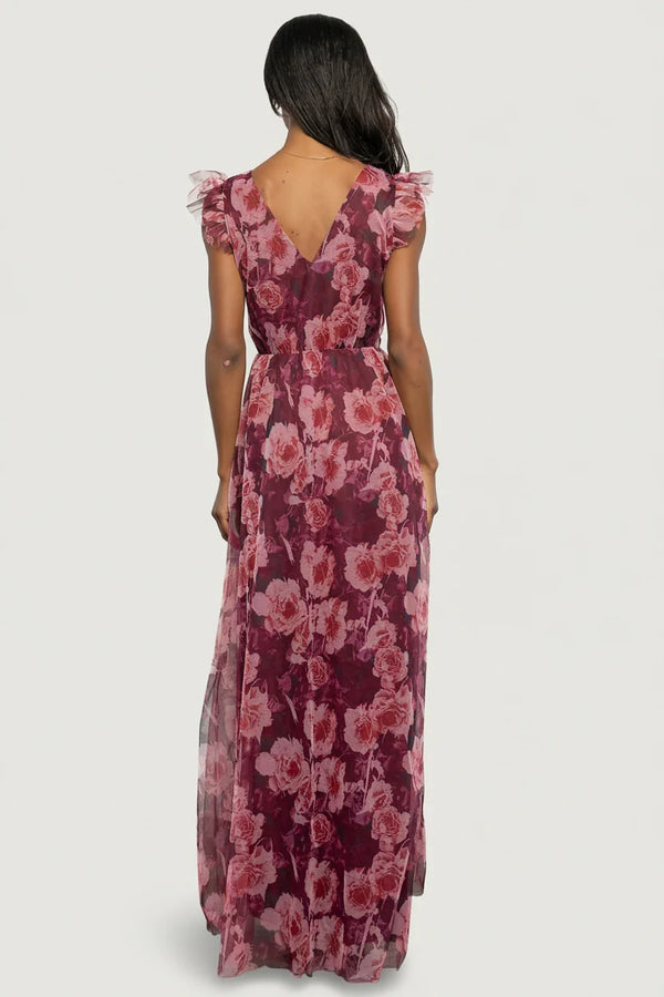 Adelyn Maxi Dress | Wine Floral