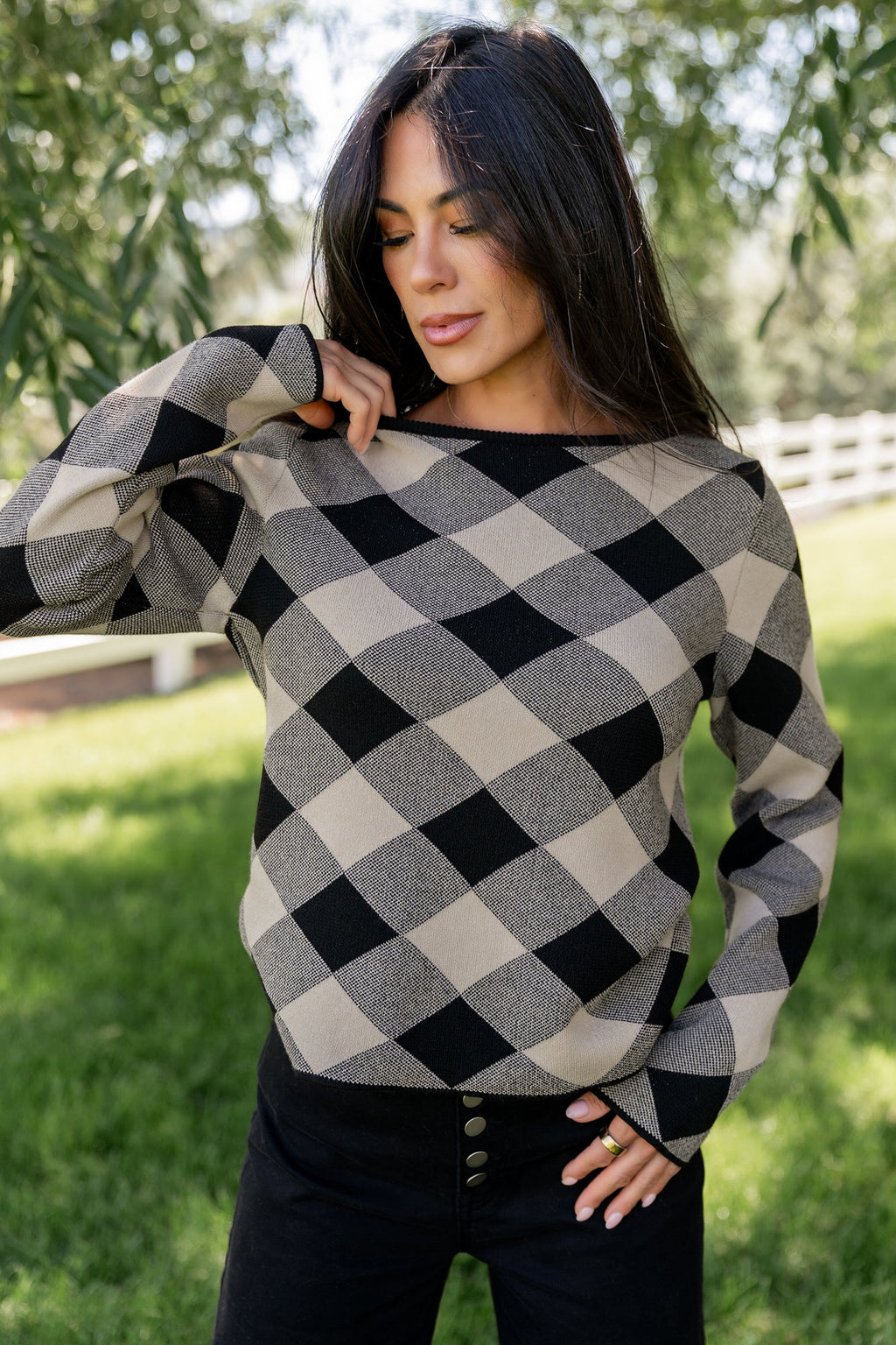 Linnea Sweater | Black + Natural