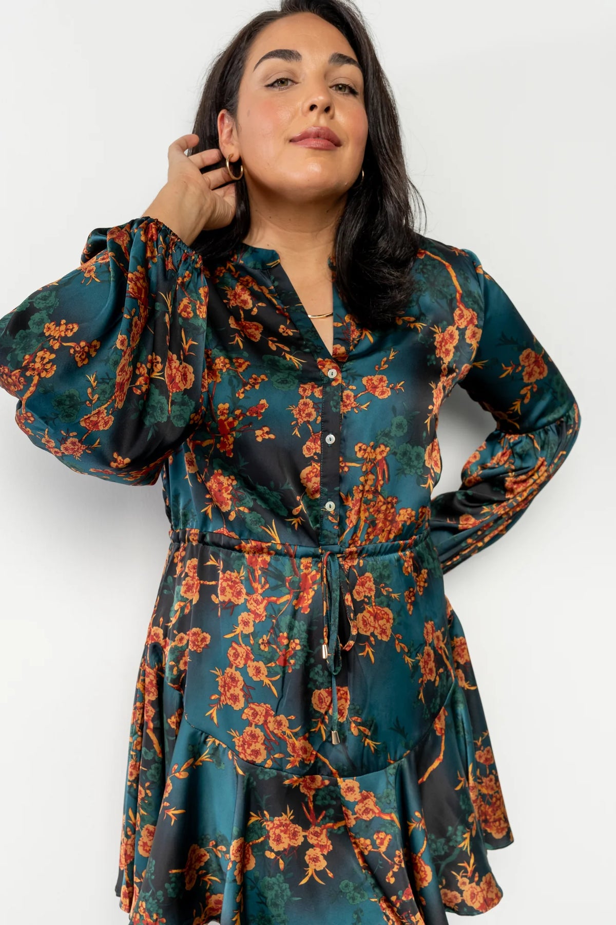 Venice Short Dress | Jade + Copper Floral