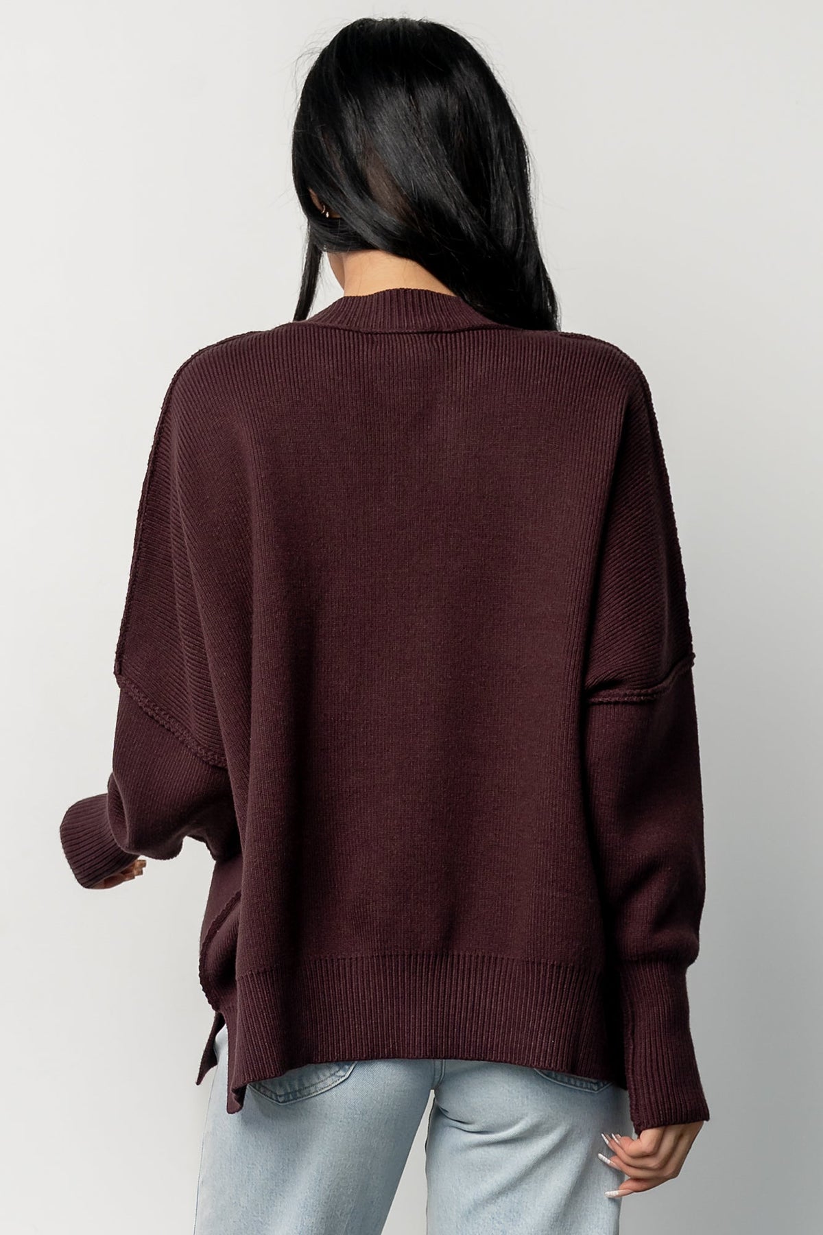 Jeremiah Knit Sweater | Dark Plum