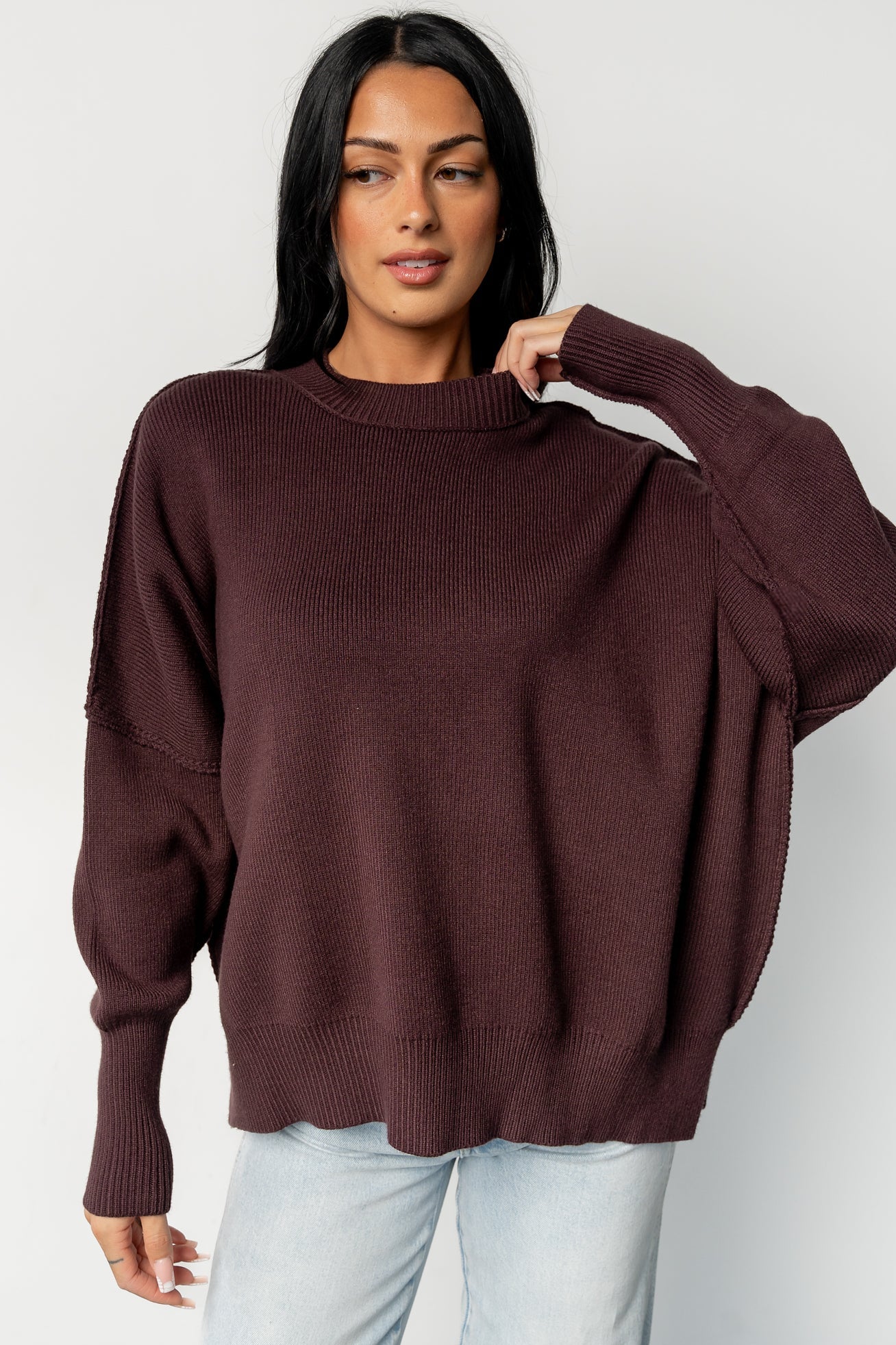 Jeremiah Knit Sweater | Dark Plum Secondary image