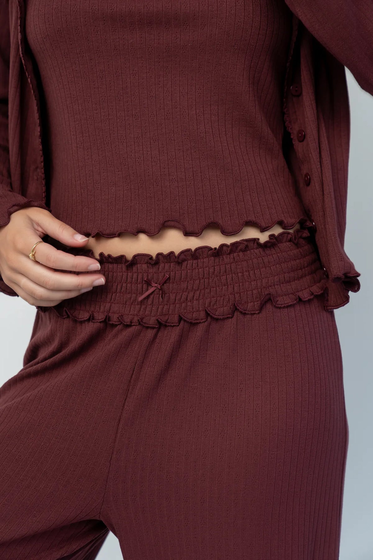 Louise Soft Knit Pajama Set | Mulberry