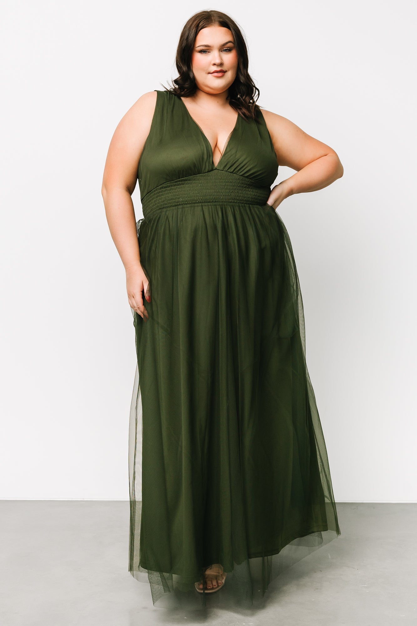 Kamila Tulle Maxi Dress | Juniper Green Secondary image