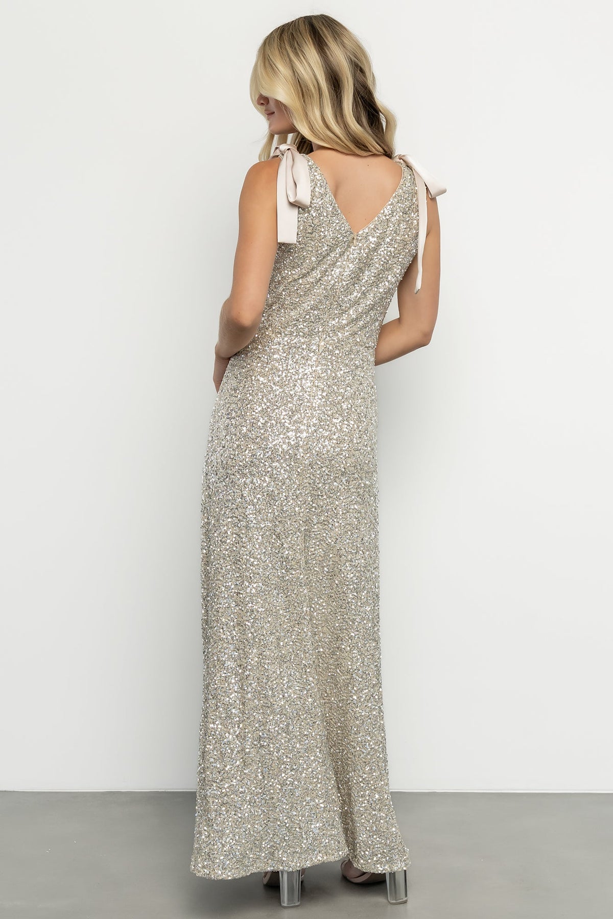 Saya Sequin Maxi Dress | Champagne