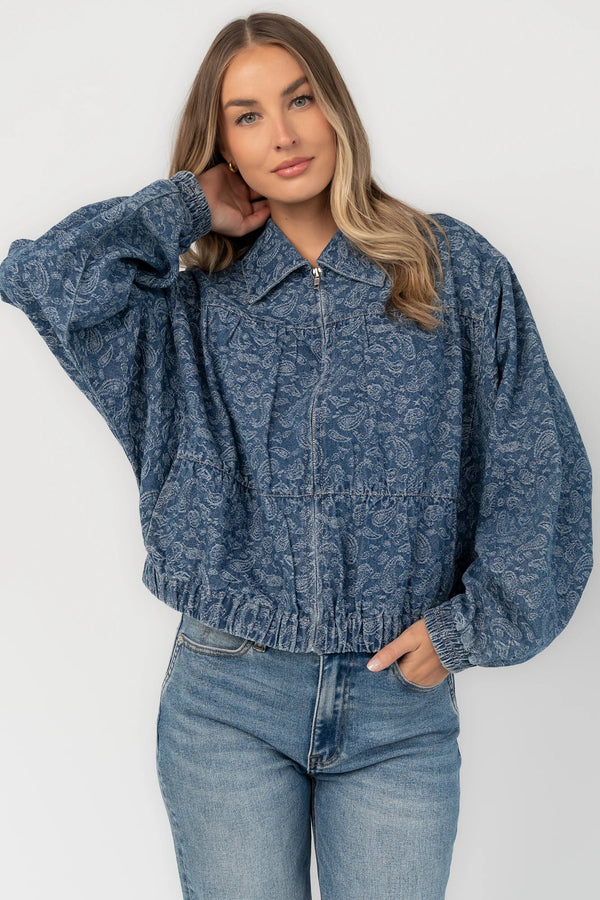 Cody Jacket | Medium Wash Print