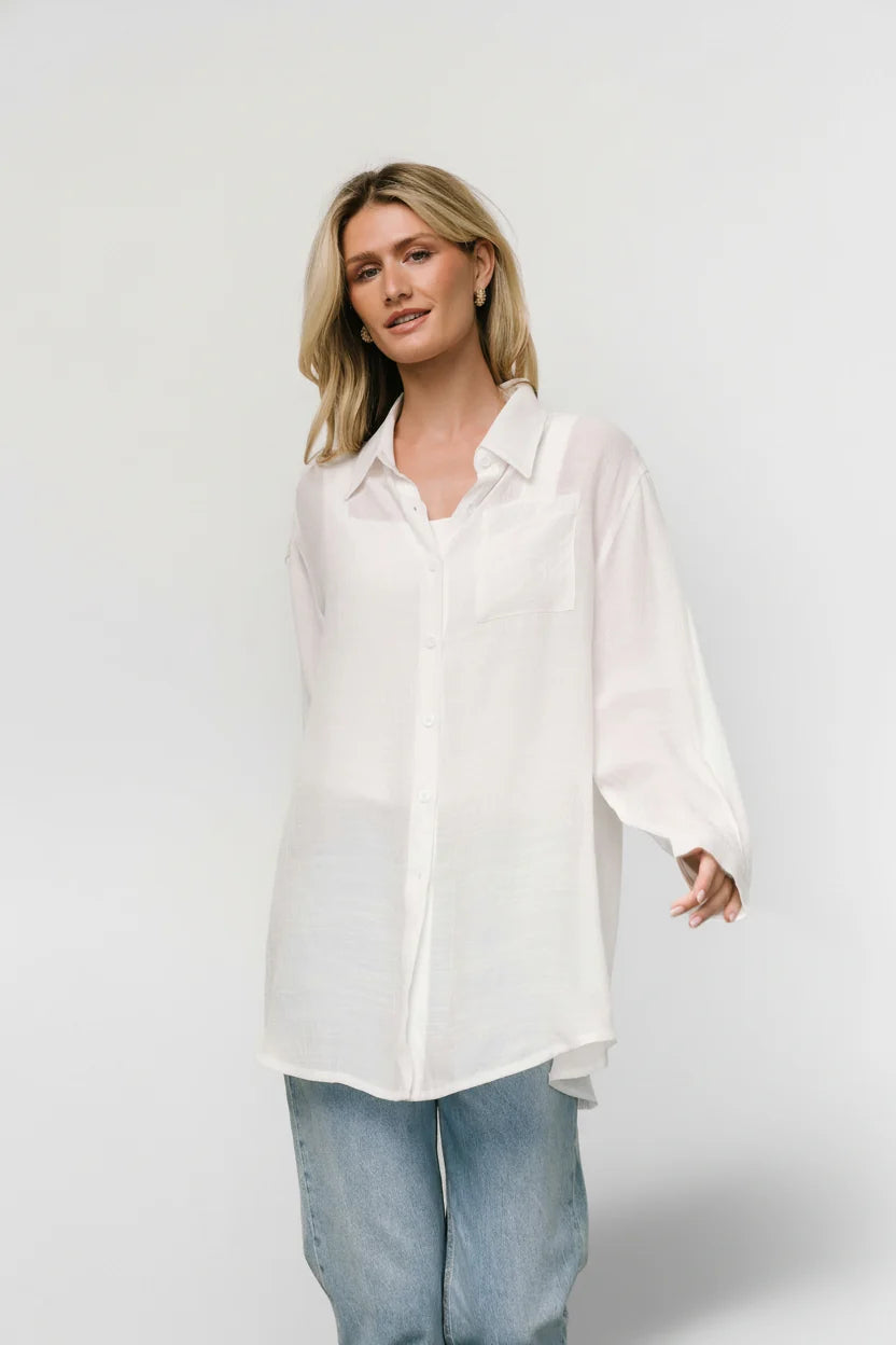 Breck Button Up Top | Off White