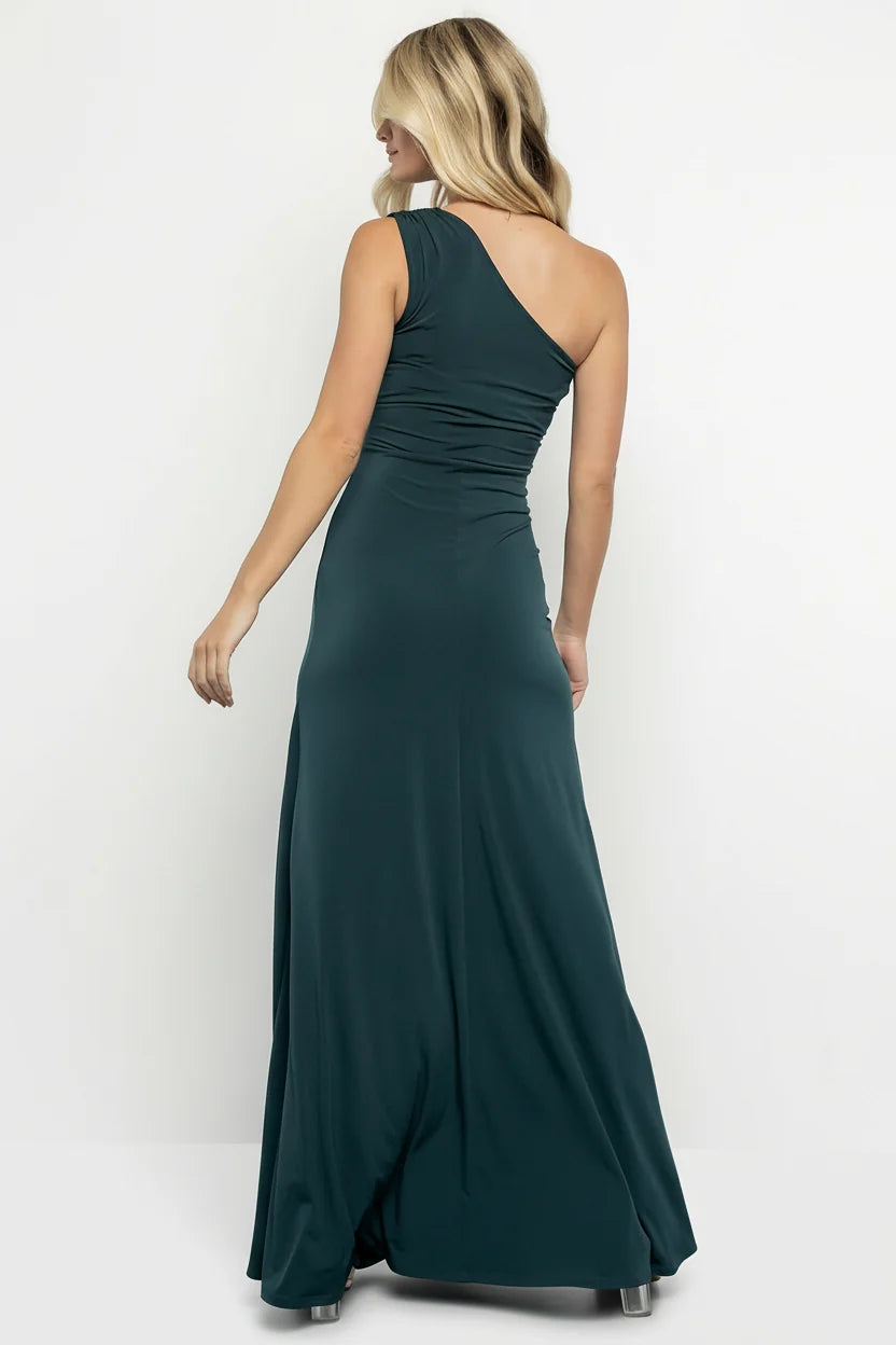 Adrianna One Shoulder Gown | Deep Topaz