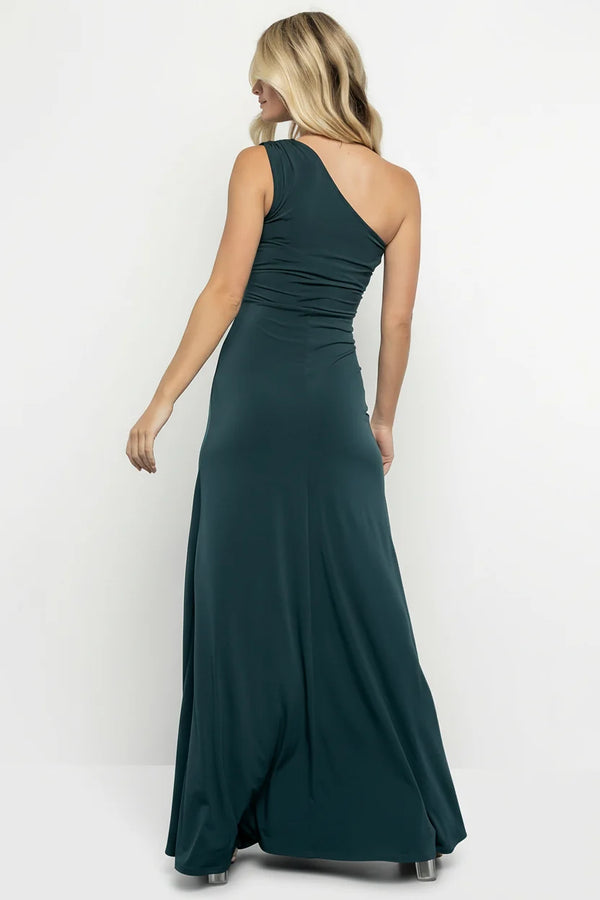 Adrianna One Shoulder Gown | Deep Topaz