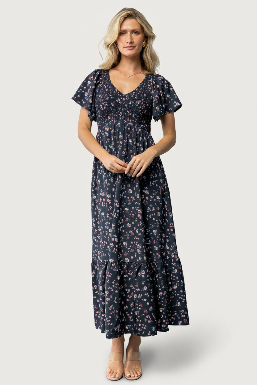 Jerah Smocked Dress | Midnight Floral