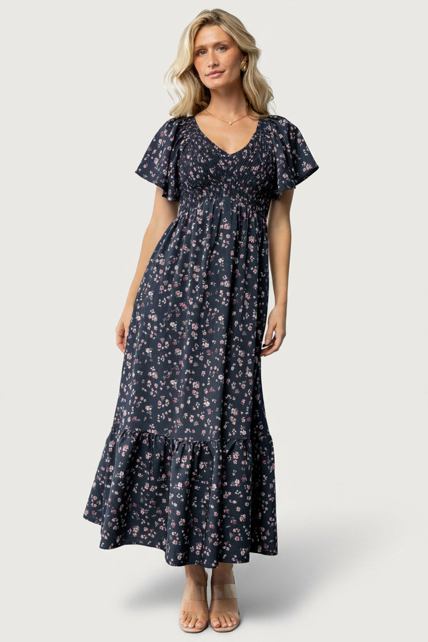 Jerah Smocked Dress | Midnight Floral Main image